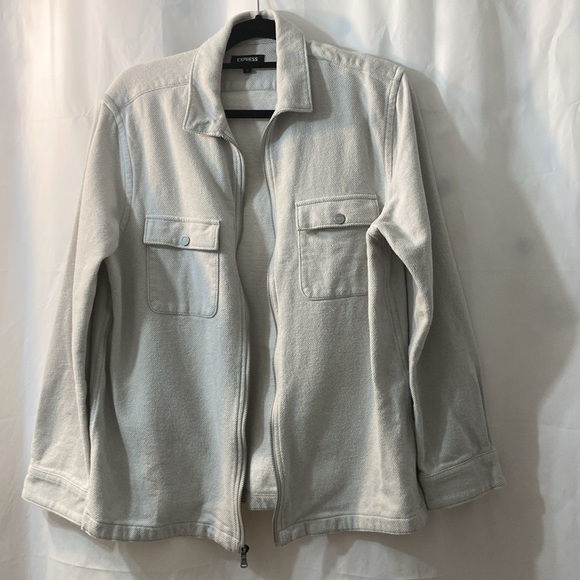 Express Mens Long Sleeve Shirt Jacket Casual Zip up  Size Medium - Picture 2 of 9